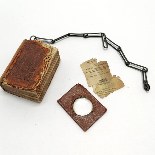 229 - Miniature bible (4cm high & a/f) printed by David Bryce with original magnifier