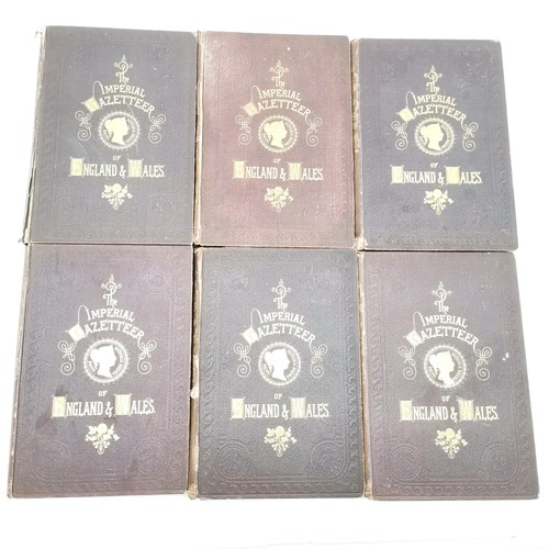 233 - 1874 set of 6 x Imperial Gazetteer of England and Wales books t/w 1895 Times Atlas, Imperial Atlas o... 