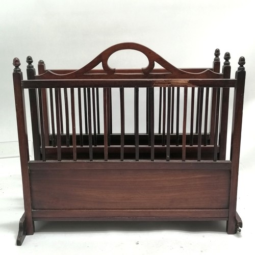 235 - Antique coopered bottle 32cm high T/W a mahogany small magazine rack  38cm x 33cm x 24cm deep A/F an... 
