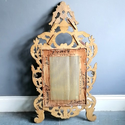 222 - Antique gilt wood framed wall mirror, 60 cm wide, 119 cm slight gilt losses but otherwise in good co... 