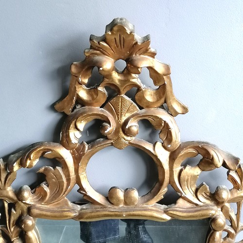 222 - Antique gilt wood framed wall mirror, 60 cm wide, 119 cm slight gilt losses but otherwise in good co... 