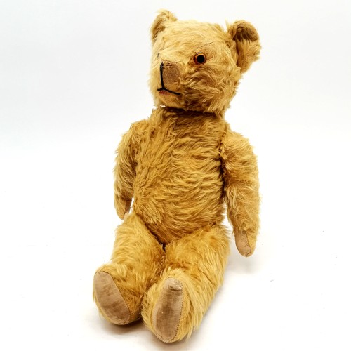 2 - Vintage mohair jointed teddy bear with glass eyes with hump & growler - 53cm total height