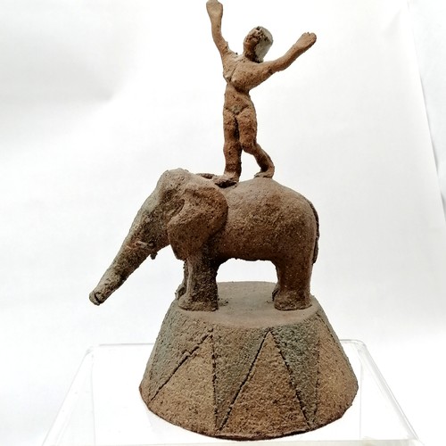 7 - Quantity of studio pottery circus themed figures including 3 elephant figures 2 with riders and the ... 