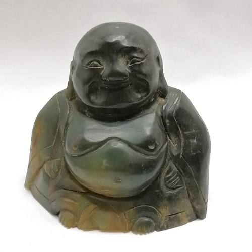 21 - Chinese hand carved hardstone Buddha figure - 11cm high & 668g