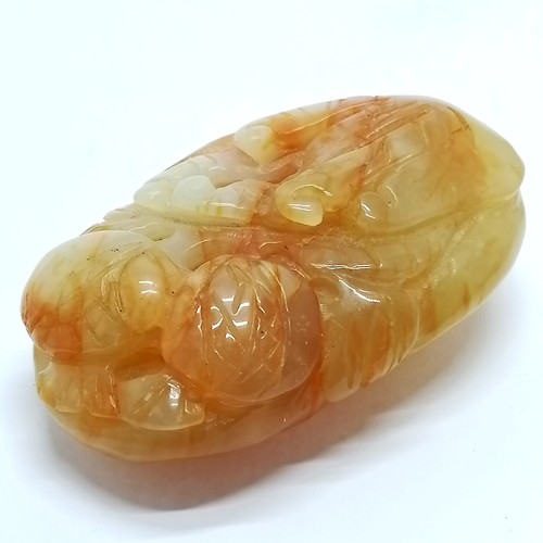 26 - Hand carved Oriental hardstone jade scholars stone - 9cm across