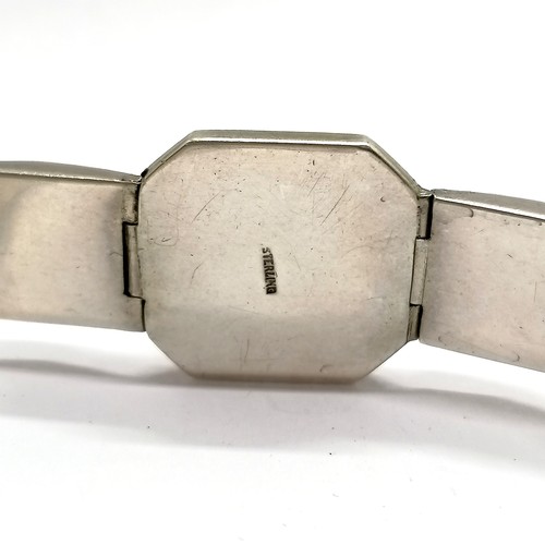 Art Deco sterling silver white paste set bracelet 27g total weight
