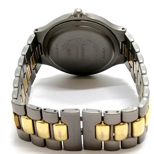 788 - Longines conquest titanium quartz wristwatch (34mm case) - will need battery - SOLD ON BEHALF OF THE... 