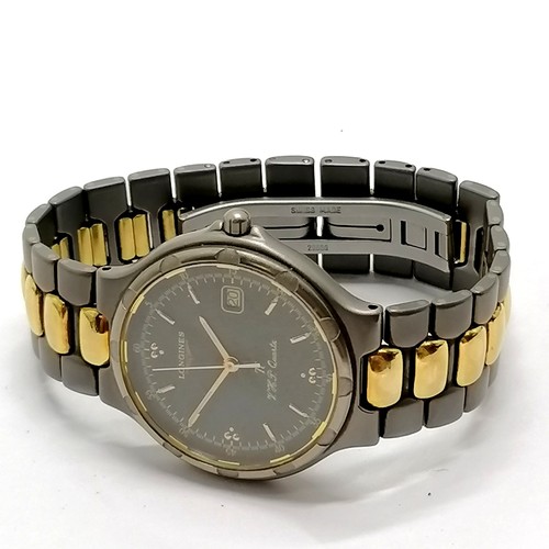 788 - Longines conquest titanium quartz wristwatch (34mm case) - will need battery - SOLD ON BEHALF OF THE... 