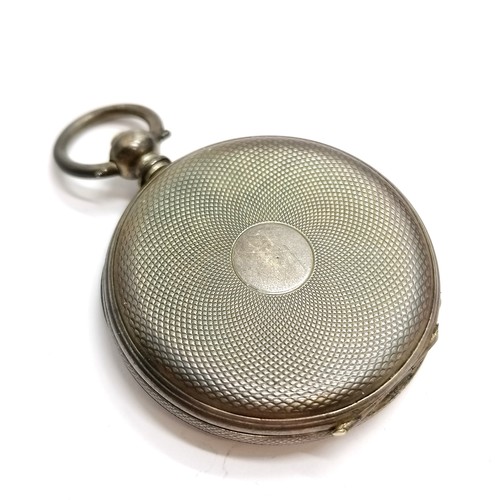 790 - Antique silver 34mm cased fob watch - in used condition with no obvious damage - runs BUT WE CANNOT ... 