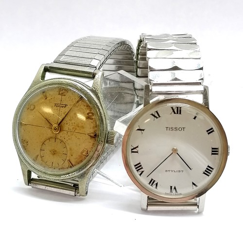 797 - 2 x Tissot manual wind wristwatches - largest 32mm and has deterioration to dial and case - both run... 