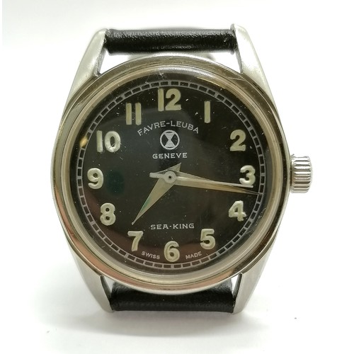 798 - Favre-leuba Geneve manual wind military style Sea-king wristwatch (28mm case) - for spares / repairs