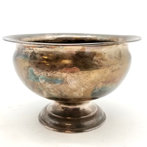 854 - 1915 silver rosebowl on pedestal base by Atkin Brothers - 350g & 18.5cm diameter x 11.5cm high ~ som... 