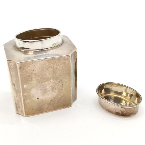 856 - 1898 Chester silver cannister bu James Deakin & Sons - 7cm high x 5.5cm x 4.5cm & 65g ~ has wear and... 