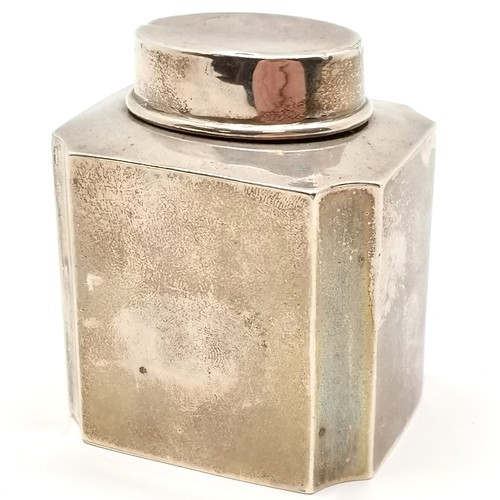 856 - 1898 Chester silver cannister bu James Deakin & Sons - 7cm high x 5.5cm x 4.5cm & 65g ~ has wear and... 