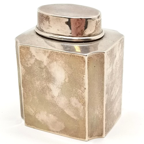 856 - 1898 Chester silver cannister bu James Deakin & Sons - 7cm high x 5.5cm x 4.5cm & 65g ~ has wear and... 