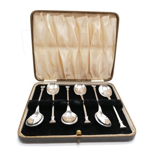 860 - 1939 silver set of 6 teaspoons by Viners in original retail box - spoons 11cm & 59g