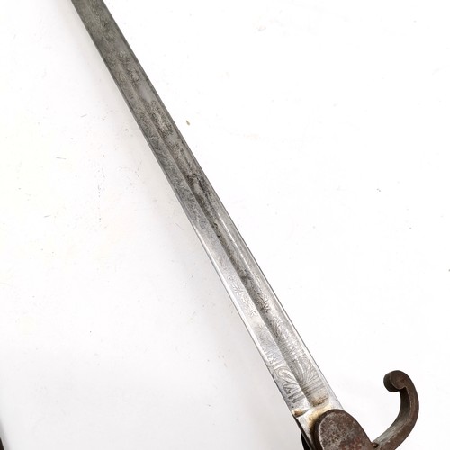 58 - Antique military sword marked E. Walther, Dresden with shagreen handle (with silver wire) & unusual ... 