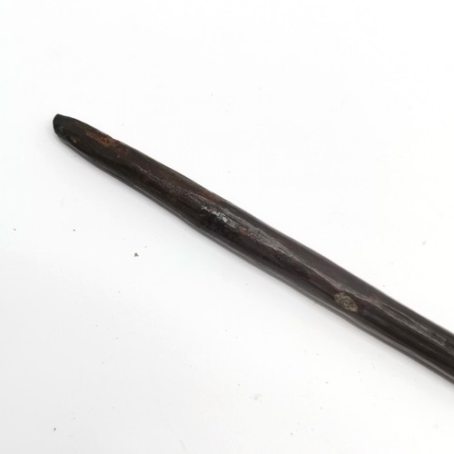 70 - Antique ethnic wooden fishing spear with barbed detail - has losses - 92cm long.