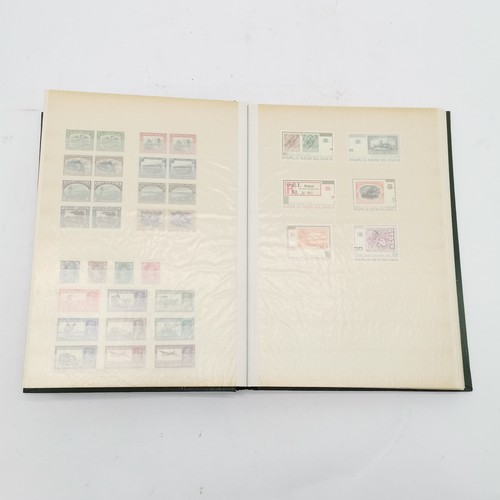 96 - Green stockbook with mixed collection inc small amount of commonwealth and GB inc 4 x Wedgwood bookl... 