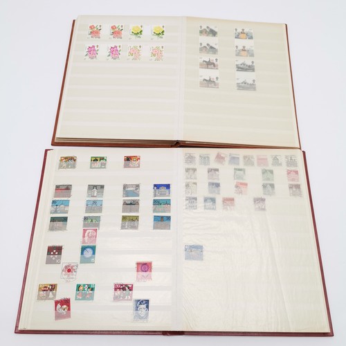 99 - 6 x stamp stockbooks + 2 albums with world collection with predominantly more GB & Germany