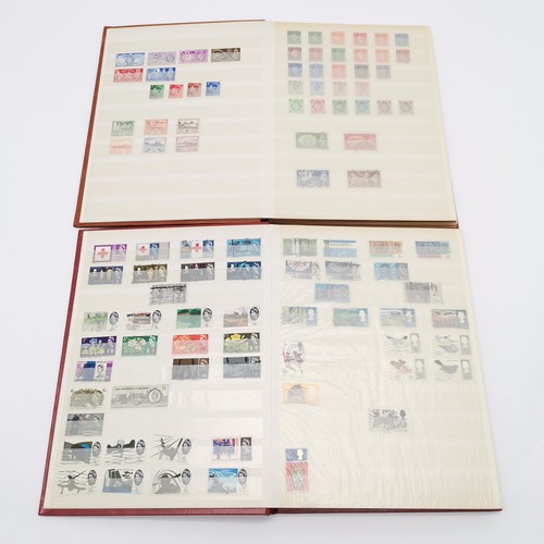 99 - 6 x stamp stockbooks + 2 albums with world collection with predominantly more GB & Germany