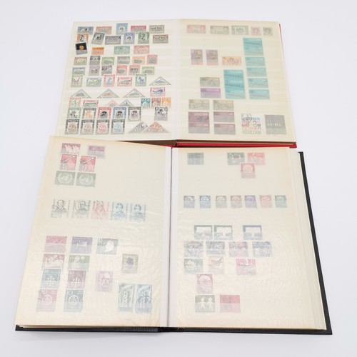 99 - 6 x stamp stockbooks + 2 albums with world collection with predominantly more GB & Germany