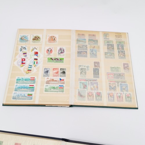 99 - 6 x stamp stockbooks + 2 albums with world collection with predominantly more GB & Germany