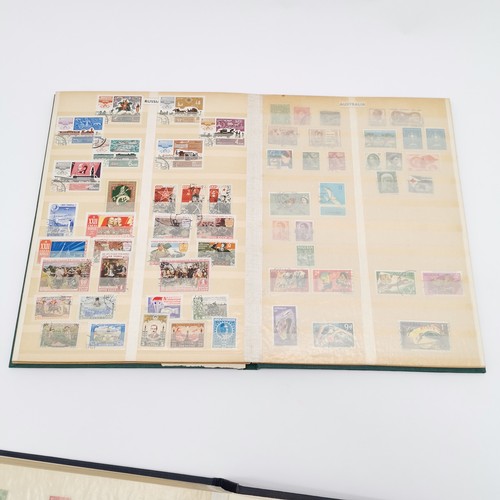 99 - 6 x stamp stockbooks + 2 albums with world collection with predominantly more GB & Germany