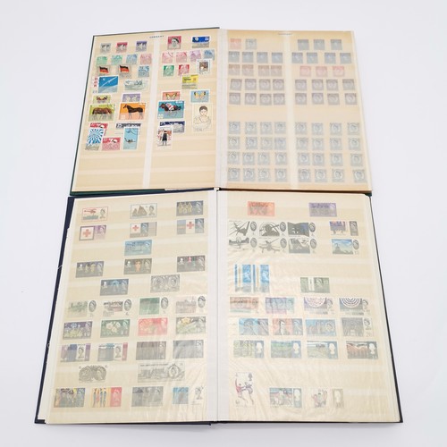 99 - 6 x stamp stockbooks + 2 albums with world collection with predominantly more GB & Germany