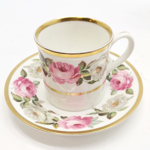 132 - Royal Worcester Royal Garden floral set of 8 x cups / saucers (13cm diameter) ~ no obvious damage