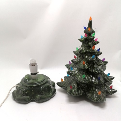 145 - Atlantic ceramic Christmas tree that lights up in 2 parts, total height 45cm x 32cm diameter - has 1... 