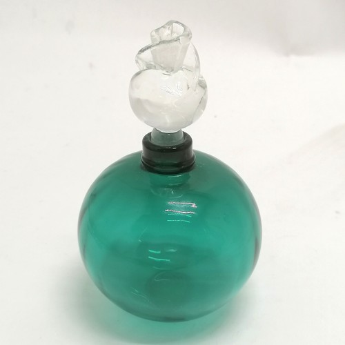 151 - Caithness glass perfume atomiser 13cm high, Kinki blue glass scent bottle, M Hook green glass scent ... 