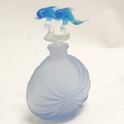 151 - Caithness glass perfume atomiser 13cm high, Kinki blue glass scent bottle, M Hook green glass scent ... 