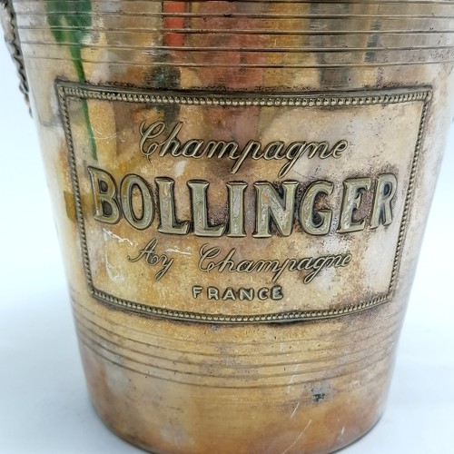 174 - French silver plated Bollinger Champagne bucket by Argit with grape detail handles 21cm high x 21cm ... 