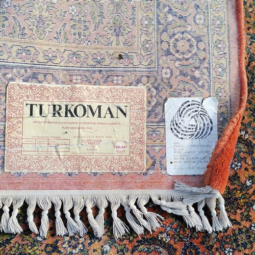 176 - Terracotta wool Turkish grounded rug by Turkoman London ~ 171cm x 114cm - no obvious signs of damage