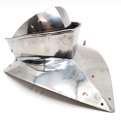190 - 15th Century falling lame bevor gothic re-enactment armour helmet - 20cm high - signs of scratches a... 