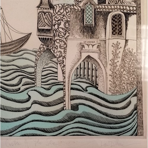 199 - Ivan Dobroruka 2 x framed etchings ~ Serenade for the Princesses (artists proof) & Castle of the sea... 