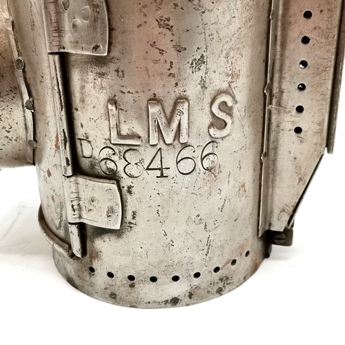 201 - LMS vintage steel railway signal lamp #D68466 - 31cm high & has original burner ~ SOLD IN AID OF STA... 