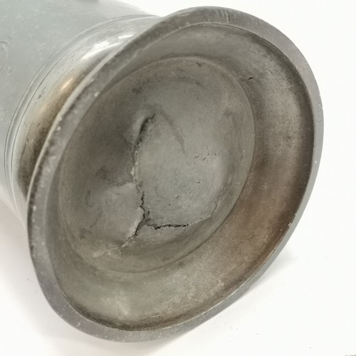 205 - 2 x antique pestles and mortars - largest 14.5cm diameter x 12.5cm high t/w antique pewter quart jug... 