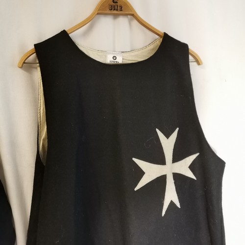 208 - Knights hospitaller hooded wool & cotton re-enactment cloak t/w medieval shirt, surcoat and trousers... 