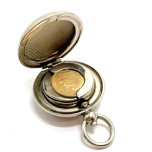 229 - 1906 KEVII half sovereign coin (3.98g) t/w metal sovereign coin case - SOLD ON BEHALF OF THE NEW BRE... 