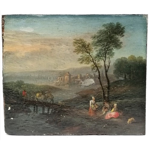 Pair of 17th century oil paintings on panel of pastoral scenes in ...