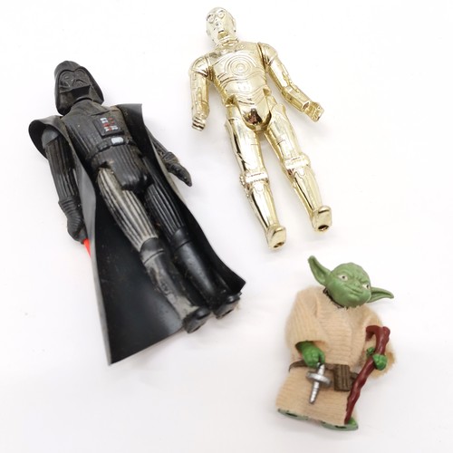 364 - Collection of vintage Star Wars toys inc 1980 Yoda figure, 1982 C3PO, Darth Vader, 1981 mini rig MLC... 