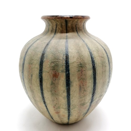 212 - 1904 (Sept) Martin Brothers (London & Southall) stoneware vase of good scale with vertical blue stri... 