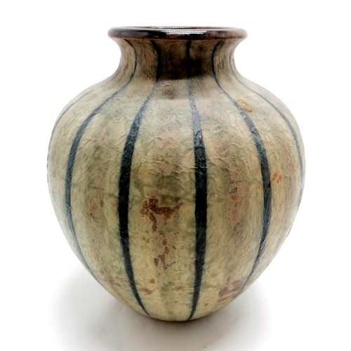 212 - 1904 (Sept) Martin Brothers (London & Southall) stoneware vase of good scale with vertical blue stri... 