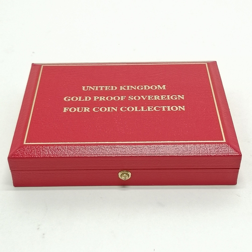 215 - 1998 UK gold proof sovereign four coin collection in original case with certificate ~ only 1500 were... 