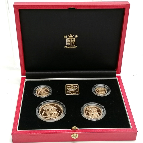 215 - 1998 UK gold proof sovereign four coin collection in original case with certificate ~ only 1500 were... 