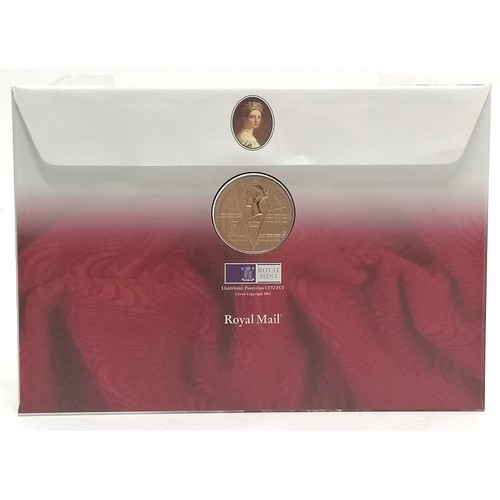 216 - 2001 UK Queen Victoria cover with inset £5 centenary coin