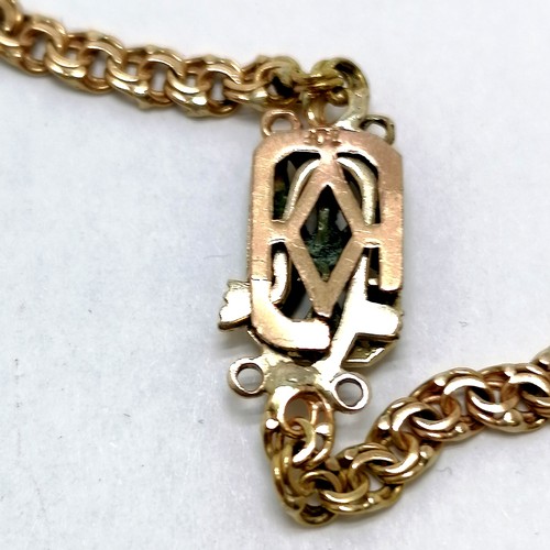 441 - 9ct fancy link 60cm chain with an antique 9ct marked gold clasp - total weight 15.5g ~ clasp has fra... 