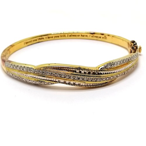 658 - Danbury mint gold plated Forever diamond bangle in original box - 7cm across & RRP£179  ~ SOLD IN AI... 